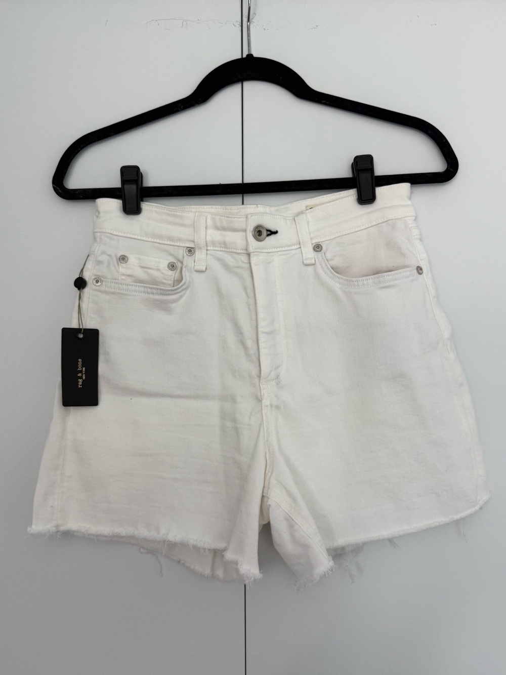 NWT rag & bone Nina High Rise White Denim Shorts